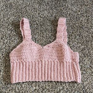 Pink Crochet Crop Top